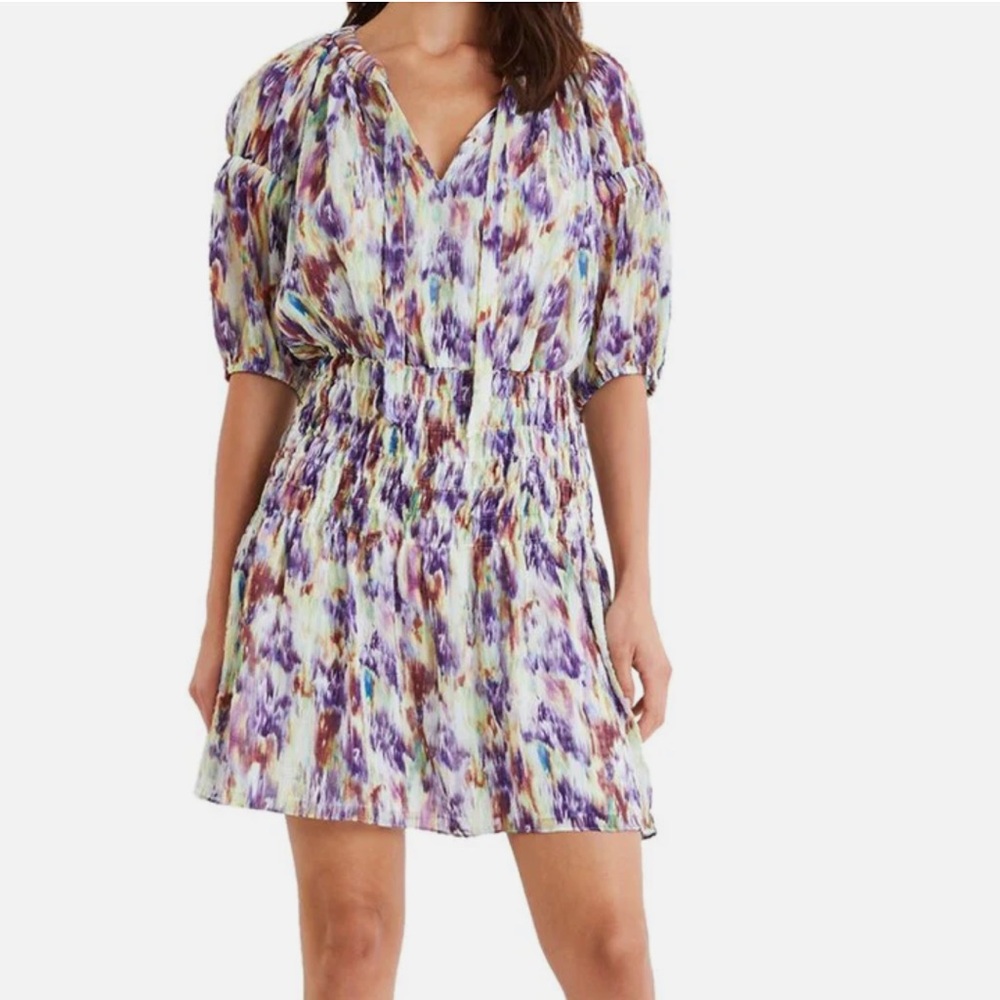 TANYA TALYOR Valentina Dress Smocked Puff Sleeves Size S NWT